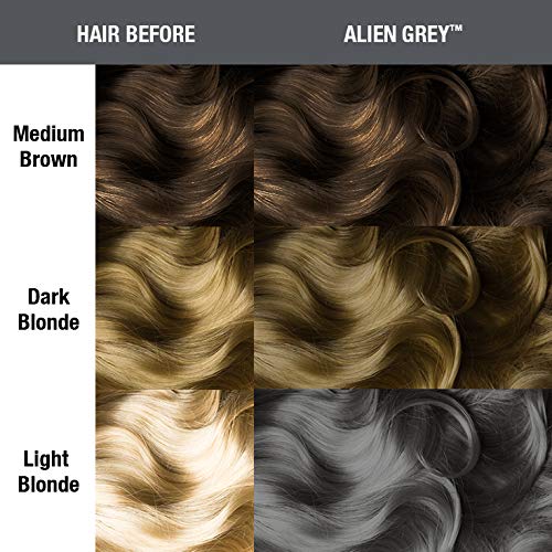 MANIC PANIC Classic Alien Grey Semi Permanent Hair Color - Cool, Medium Slate Grey Hair Dye for Women & Men That Lasts 4-6 Weeks - Vegan, Ammonia & Cruelty-Free - Create & Mix Custom Shades (8oz) - Image 4