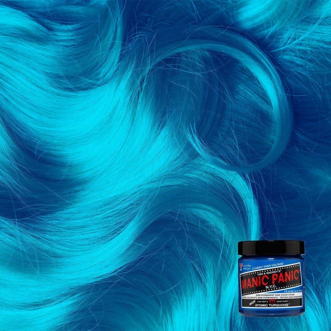MANIC PANIC Classic Atomic Turquoise Semi Permanent Hair Color - Neon Aqua Blue Hair Dye for Women & Men That Lasts 4-6 Weeks - Vegan, Ammonia & Cruelty-Free - Create & Mix Custom Shades (4oz / 2pk) - Image 3