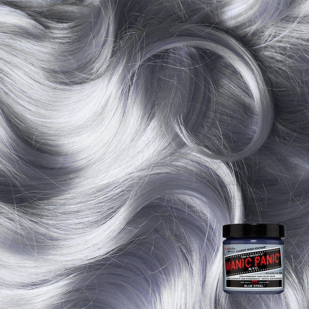 MANIC PANIC Classic Blue Steel Semi Permanent Hair Color - Cool Silver Hair Dye for Women & Men That Lasts 4-6 Weeks - Vegan, Ammonia & Cruelty-Free - Create & Mix Custom Shades (4oz) - Image 3
