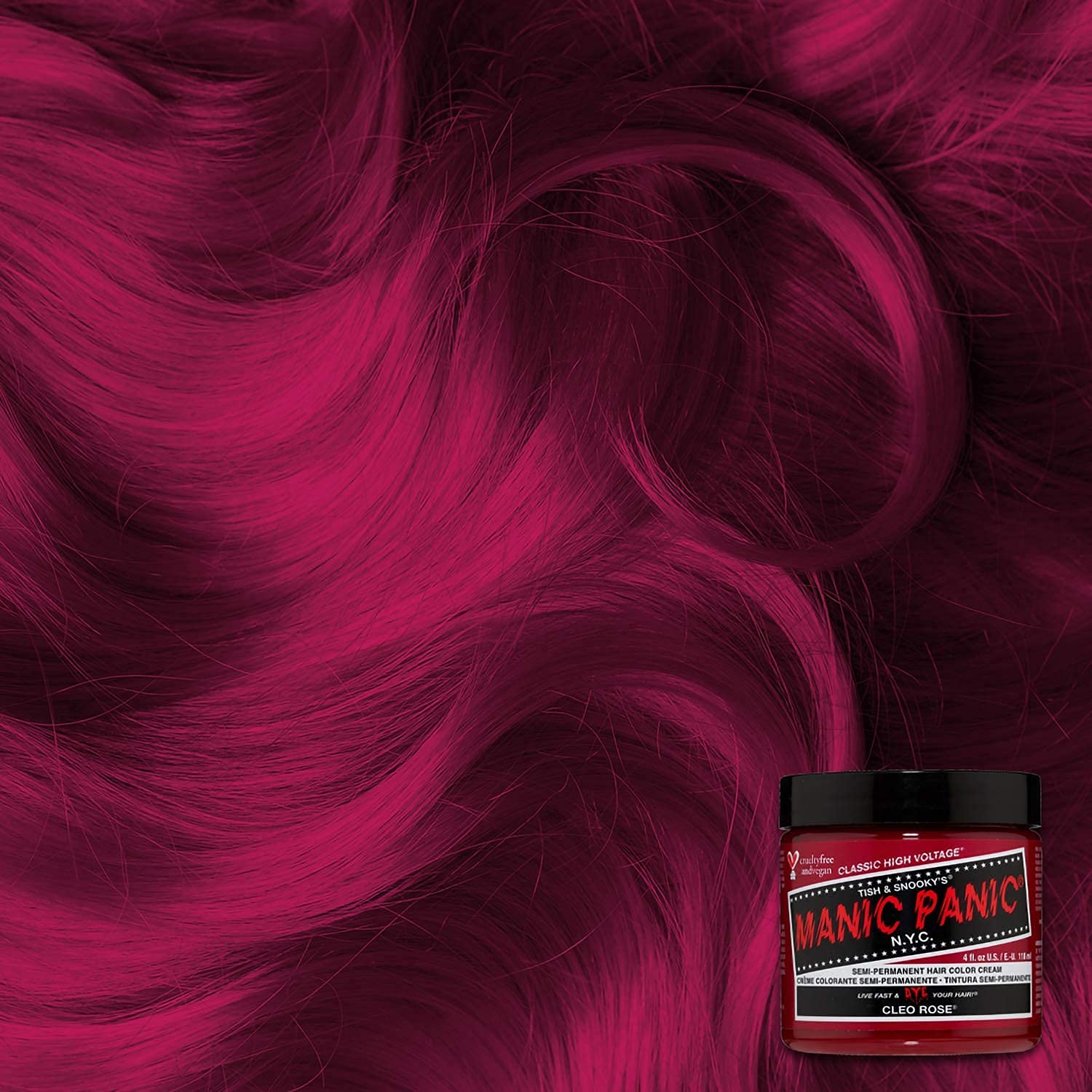 MANIC PANIC Classic Cleo Rose Semi Permanent Hair Color - Warm Magenta Pink Hair Dye for Women & Men That Lasts 4-6 Weeks - Vegan, Ammonia & Cruelty-Free - Create & Mix Custom Shades (4oz / 3pk) - Image 4