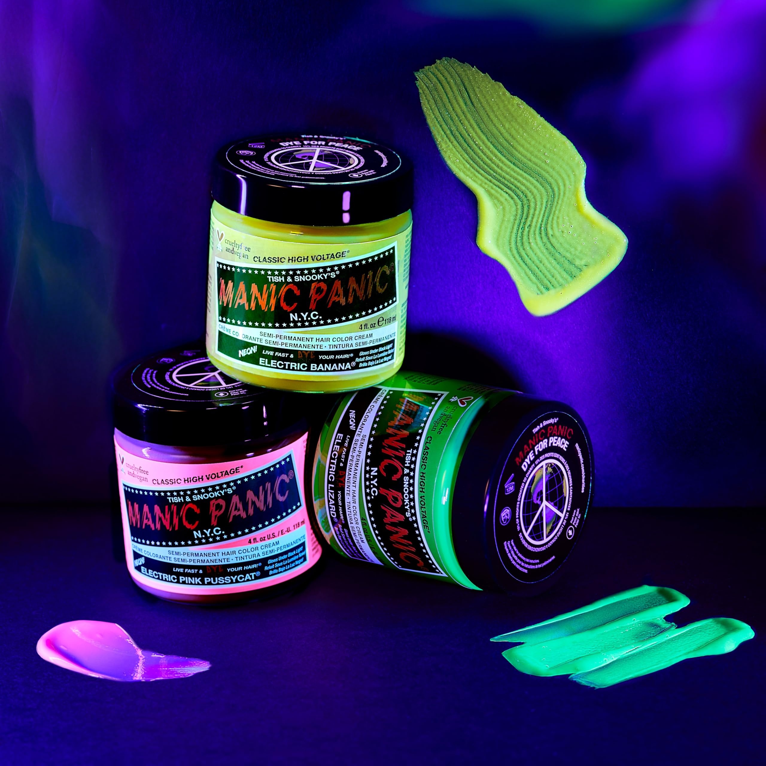 MANIC PANIC Classic Electric Banana Semi Permanent Hair Color - Bright Neon Yellow Hair Dye for Women & Men That Lasts 4-6 Weeks - Vegan, Ammonia & Cruelty-Free - Create & Mix Custom Shades (4oz) - Image 8