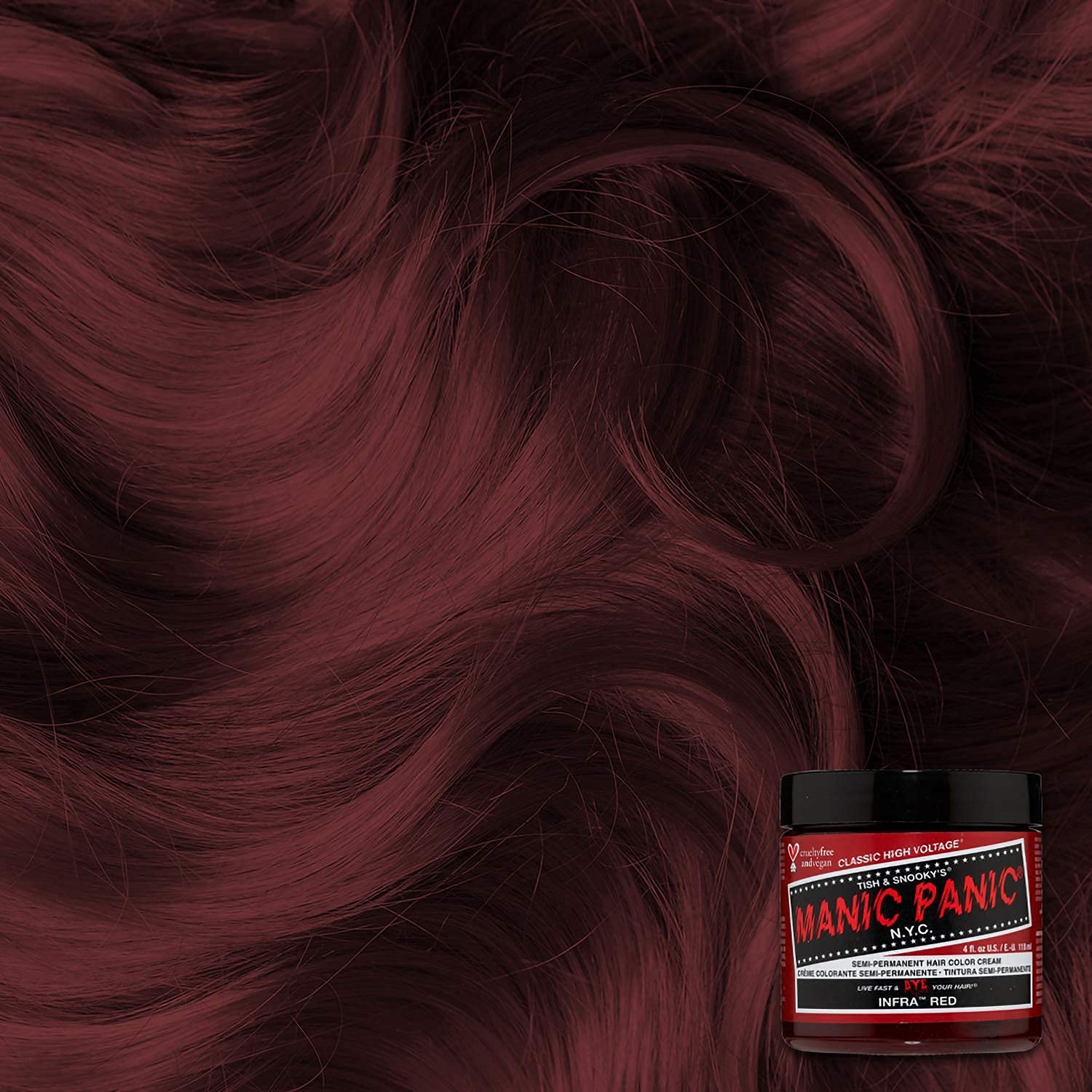 MANIC PANIC Classic Infra Red Semi Permanent Hair Color - Deep Mahogany Red Hair Dye for Women & Men That Lasts 4-6 Weeks - Vegan, Ammonia & Cruelty-Free - Create & Mix Custom Shades (4oz / 3pk) - Image 4