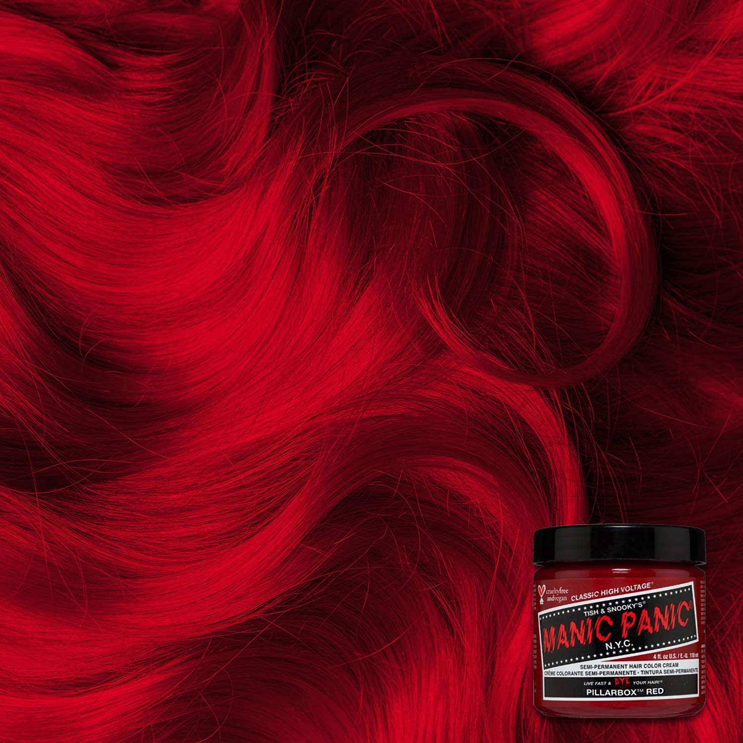 MANIC PANIC Classic Pillarbox Red Semi Permanent Hair Color - True Red Hair Dye for Women & Men That Lasts 4-6 Weeks - Vegan, Ammonia & Cruelty-Free - Create & Mix Custom Shades (4oz / 2pk) - Image 3