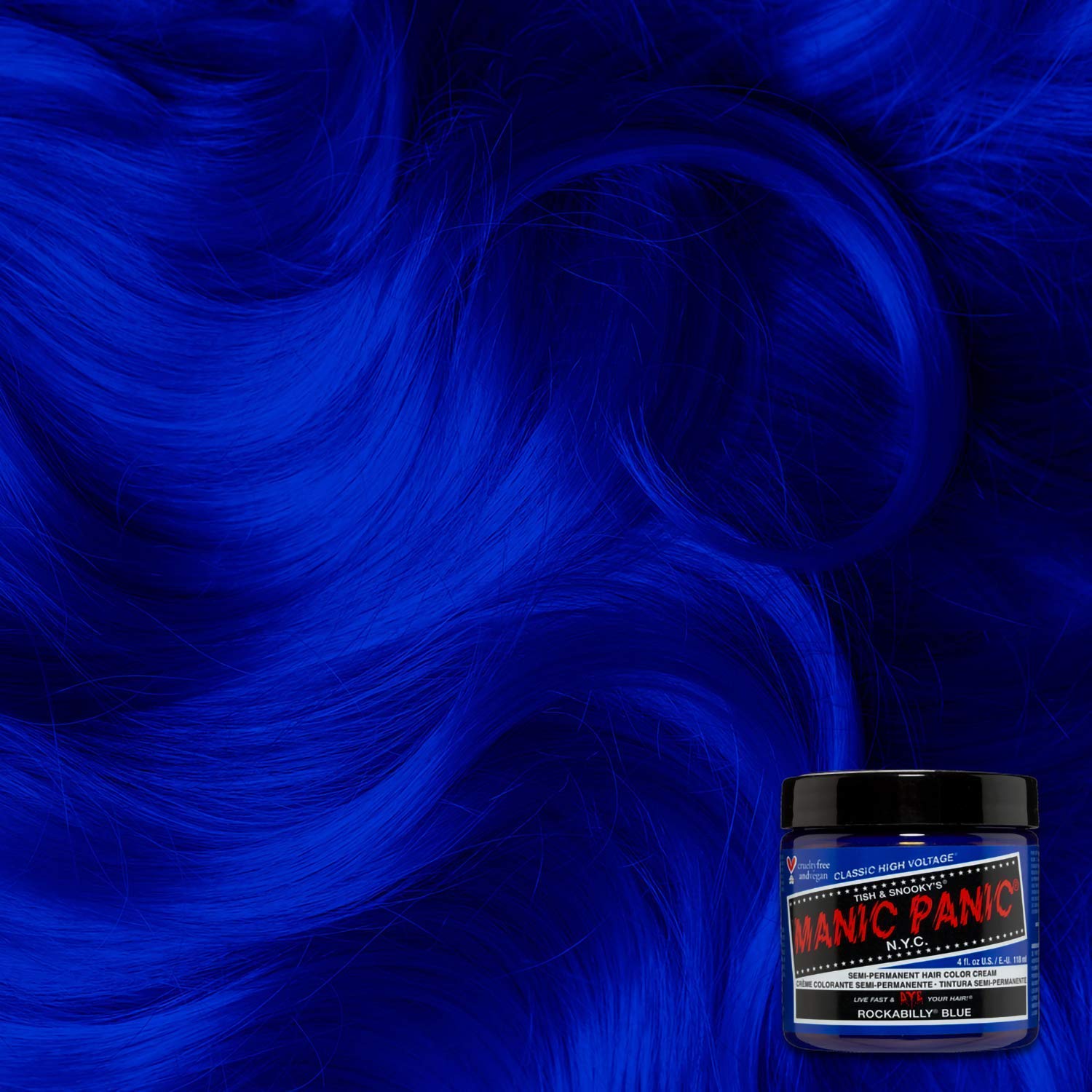MANIC PANIC Classic Rockabilly Blue Semi Permanent Hair Color - True Neutral Blue Hair Dye for Women & Men That Lasts 4-6 Weeks - Vegan, Ammonia & Cruelty-Free - Create & Mix Custom Shades (4oz / 3pk) - Image 3