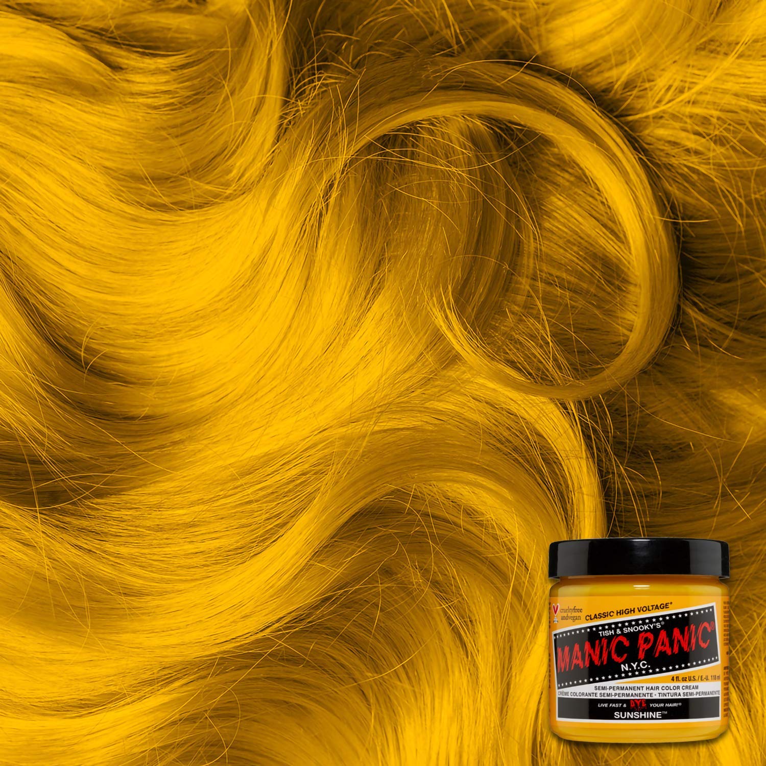 MANIC PANIC Classic Sunshine Semi Permanent Hair Color - Warm Sunflower Yellow Hair Dye for Women & Men That Lasts 4-6 Weeks - Vegan, Ammonia & Cruelty-Free - Create & Mix Custom Shades (4oz / 2pk) - Image 3