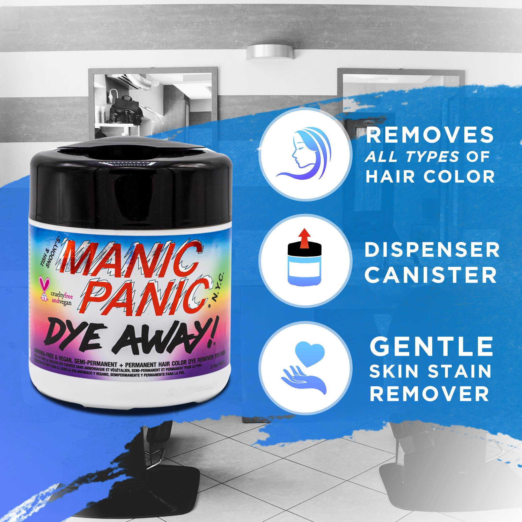 MANIC PANIC Hot Hot Pink Hair Dye Bundle with Dye Away Wipes Color Remover 50 Count - Image 5