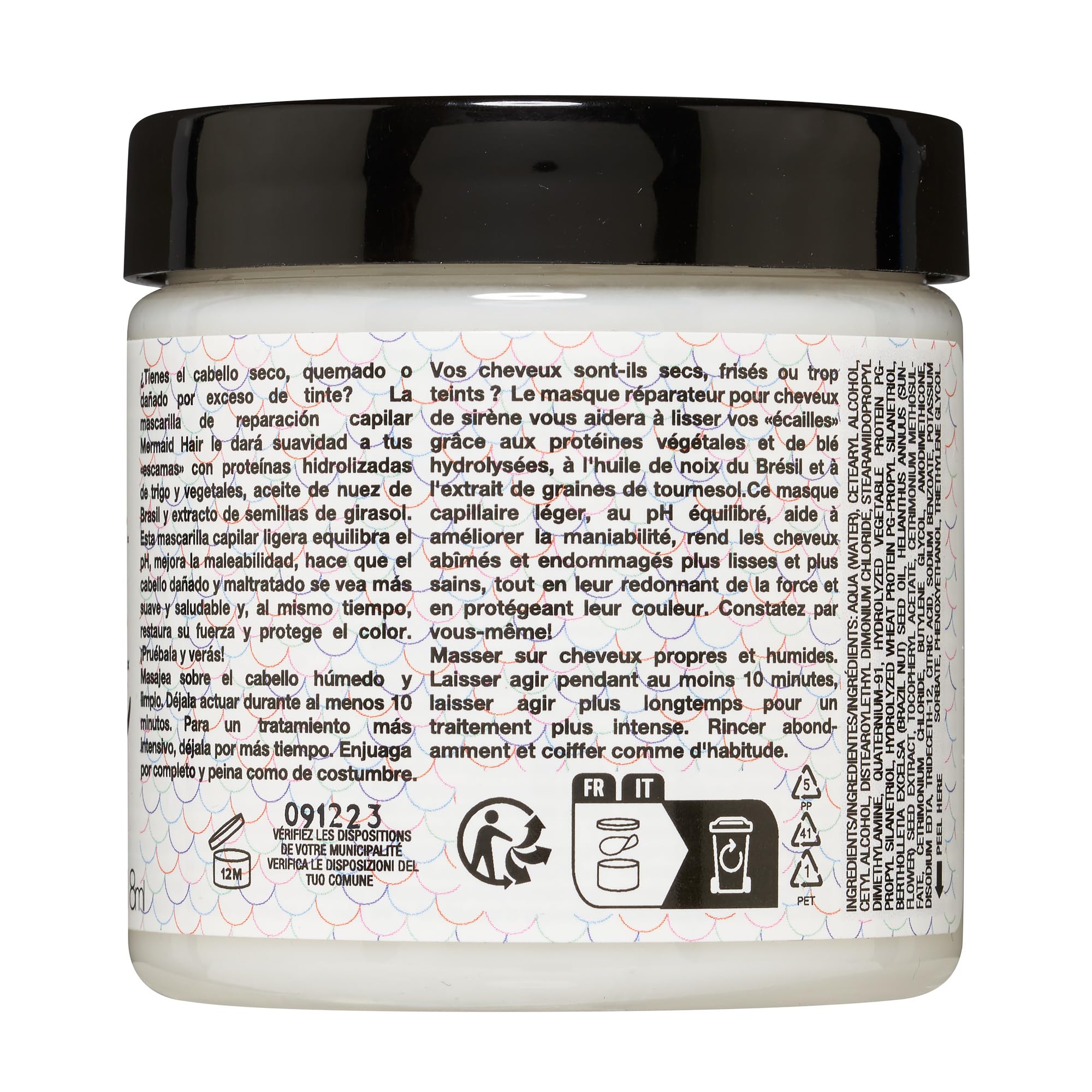 MANIC PANIC Mermaid Mask - pH Balanced Hair Treatment for Dry Damaged Hair Formulated with Hydrolyzed Wheat, Vegetable Proteins, Sunflower Seed + Brazil Nut Oil - Vegan, Unscented Hair Care (4oz) - Image 3