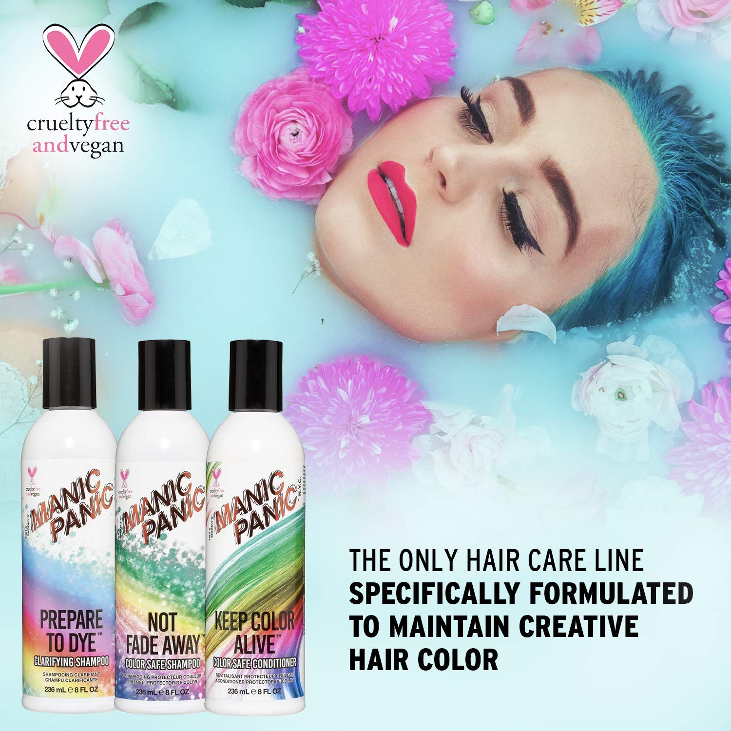MANIC PANIC Blue Lightning Hair Bleach Kit 30 Volume Developer Bundle with Prepare to Dye Clarifying Shampoo - Image 6